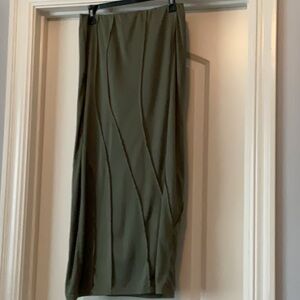 Topshop Olive Maxi Skirt
